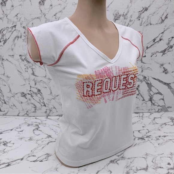 Women's Request White | Red Tee Shirt - Picture 2 of 3